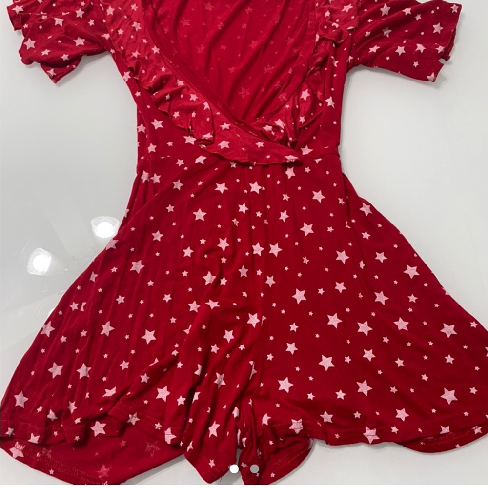 Red romper with white stars